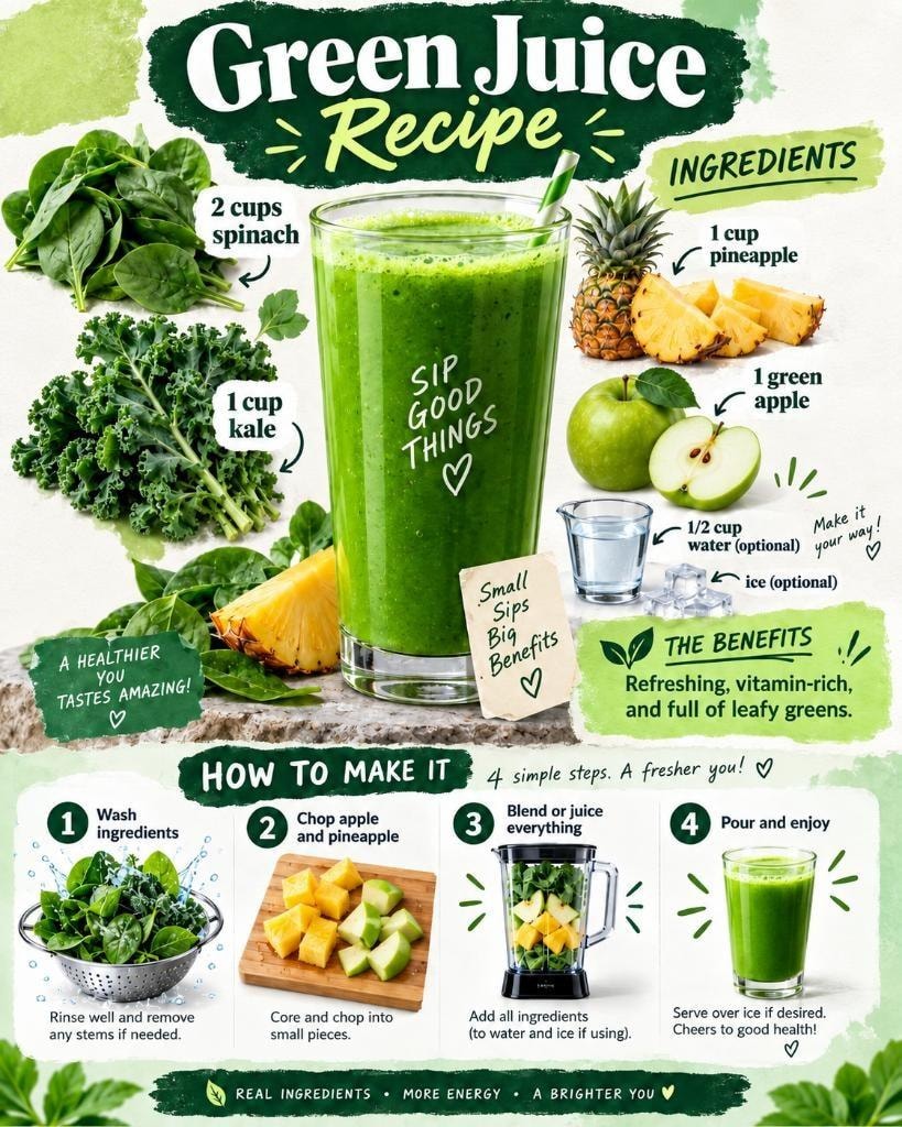Dr. O's Green Juice Recipe infographic